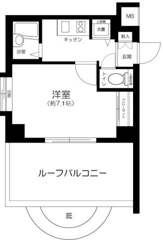 ラグジュアリーアパートメント東中野(1K/2階)の間取り写真