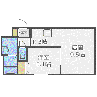 グリュックス・クレー平岸弐番館(1LDK/3階)の間取り写真