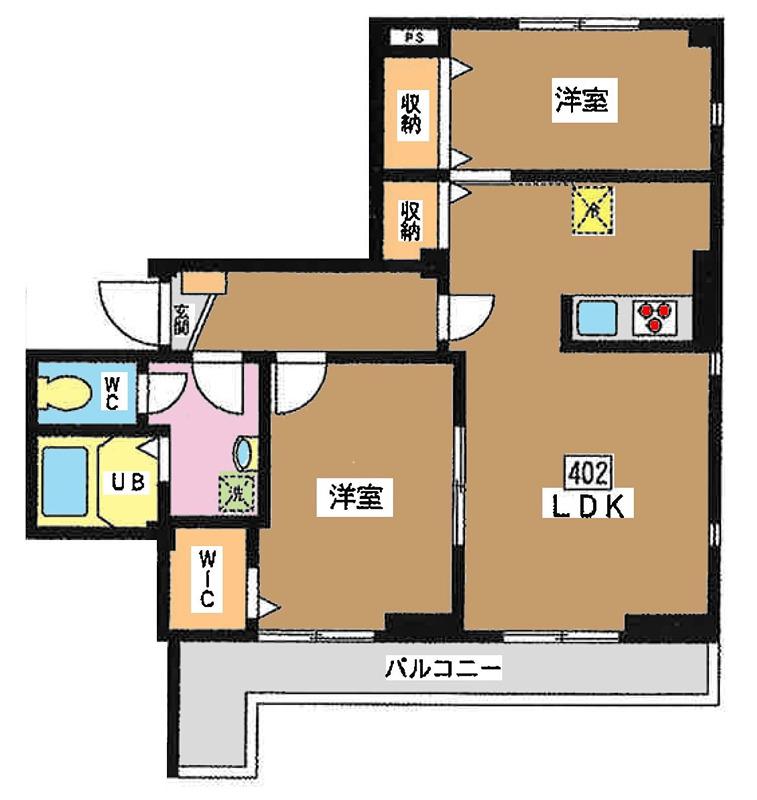 TONERIKO HOUSE(2LDK/4階)の間取り写真