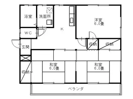 ヤバタハイツ(3K/1階)の間取り写真
