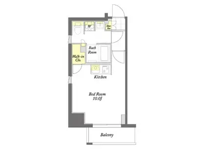 プライムメゾン蔵前(ワンルーム/13階)の間取り写真