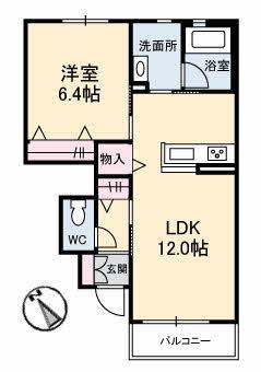 ラ・クラルテ(1LDK/1階)の間取り写真