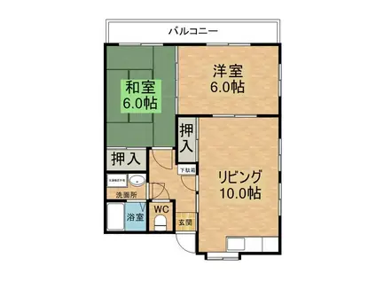 吉田アパート(2LDK/2階)の間取り写真