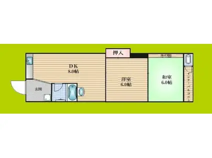 千躰丸美マンション(2DK/3階)の間取り写真