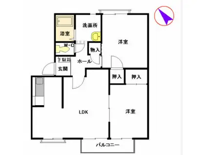 積水ハウスの(2LDK/2階)の間取り写真