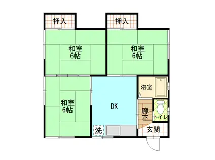 秋山アパートA(3DK/2階)の間取り写真