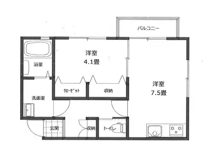 ポポ・ソラーレ(1DK/1階)の間取り写真