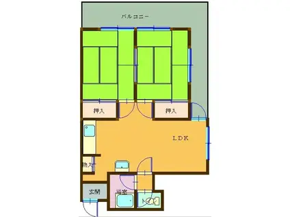 アサヒパレス沢津(2LDK/3階)の間取り写真