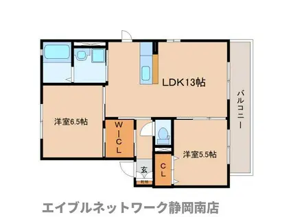 ヴィラセリーヌ E棟(2LDK/1階)の間取り写真