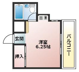 田中ハイツ(ワンルーム/3階)の間取り写真