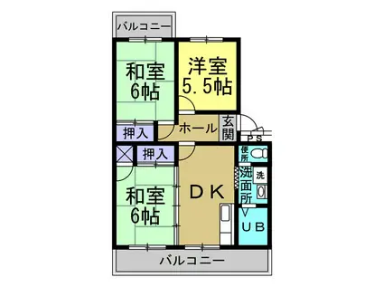 グランドール清水が丘(3DK/3階)の間取り写真