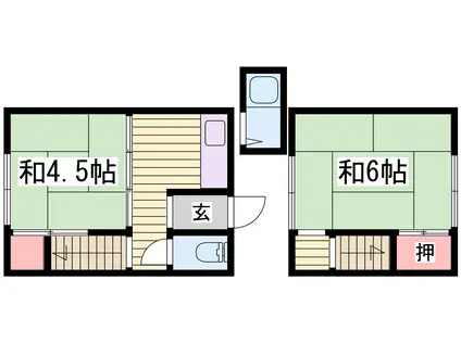三木アパート(2K/1階)の間取り写真