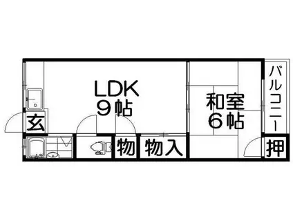 田井ハイツ(1LDK/4階)の間取り写真