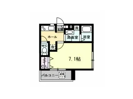 トゥルーメゾン湘南茅ヶ崎(1K/1階)の間取り写真