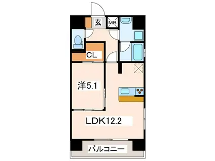 キャナルアーク(1LDK/3階)の間取り写真