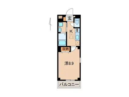 フルハウス黒田I(1K/1階)の間取り写真
