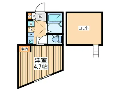 リーヴェルリコ横浜アクト2(1K/2階)の間取り写真