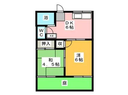 シャレー原宿C棟(2DK/1階)の間取り写真