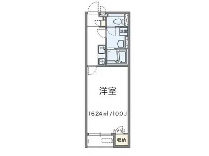 クレイノエアルII(1K/1階)の間取り写真