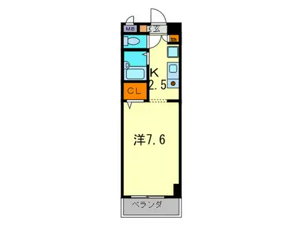 カーマ・エスパッソ(1K/6階)の間取り写真