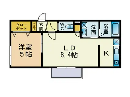 アクアトピア福住(1LDK/4階)の間取り写真