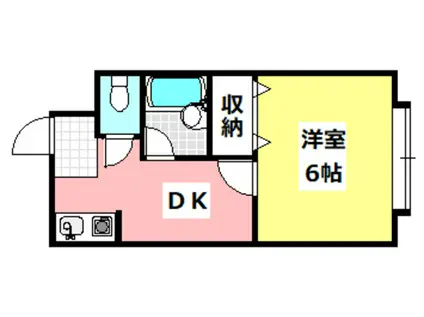 ハイツ岸本(1DK/2階)の間取り写真