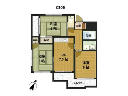 メゾン千咲(3DK/3階)の間取り写真