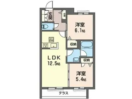 リアン荻窪(2LDK/1階)の間取り写真