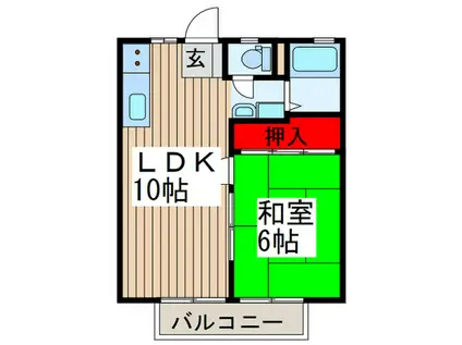 サンシティユーティ(1LDK/2階)の間取り写真