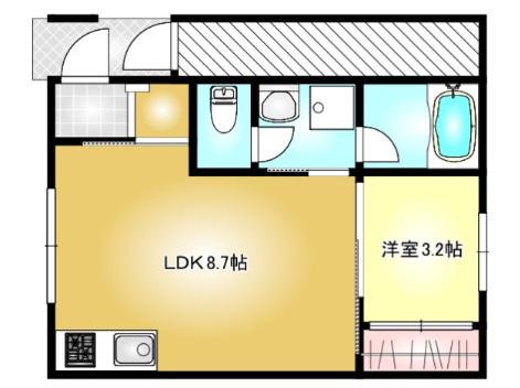 グランメリー早島(1LDK/1階)の間取り写真