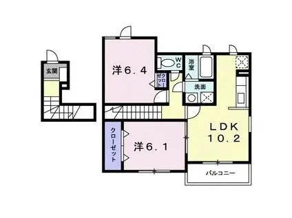 サニーメゾンKII(2LDK/2階)の間取り写真