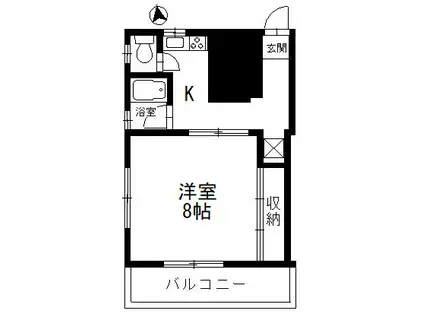 メゾンド大井(1K/2階)の間取り写真