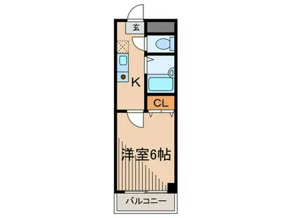 セレーノ(1K/2階)の間取り写真