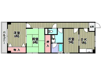エトワール奥野(3DK/3階)の間取り写真