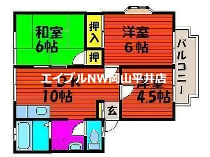 ドリームタウンII(3LDK/2階)の間取り写真