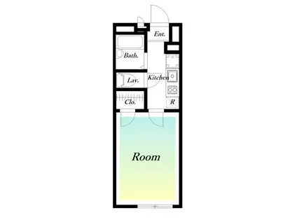 レオパレスひすい(1K/1階)の間取り写真