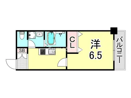 マリス神戸(1K/2階)の間取り写真