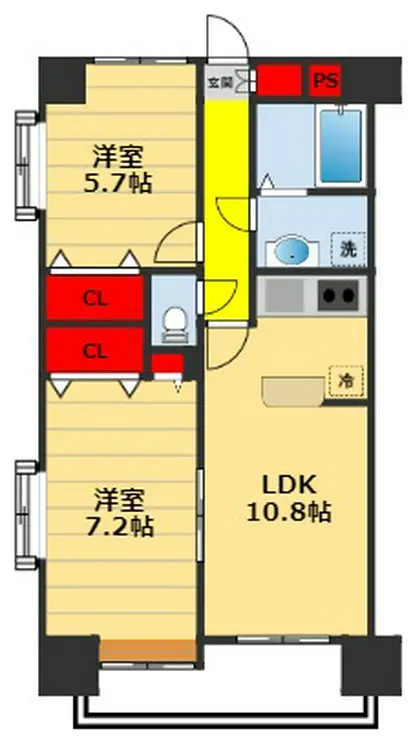 バーディーテラス仲町 8階階 間取り