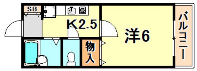 アンピエスぜん(1K/3階)の間取り写真