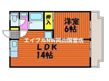 竜ノ口ハイツ(1LDK/1階)の間取り写真