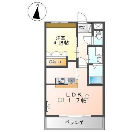 エル・グレイス(1LDK/2階)の間取り写真