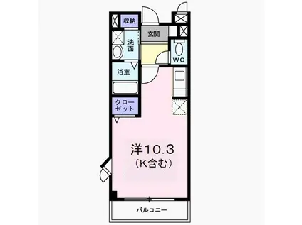 アグレイア(ワンルーム/3階)の間取り写真