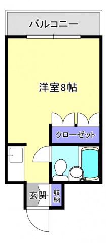 第3西林ビル(ワンルーム/4階)の間取り写真
