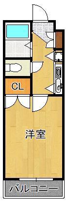 アルシュ八幡東(1K/3階)の間取り写真