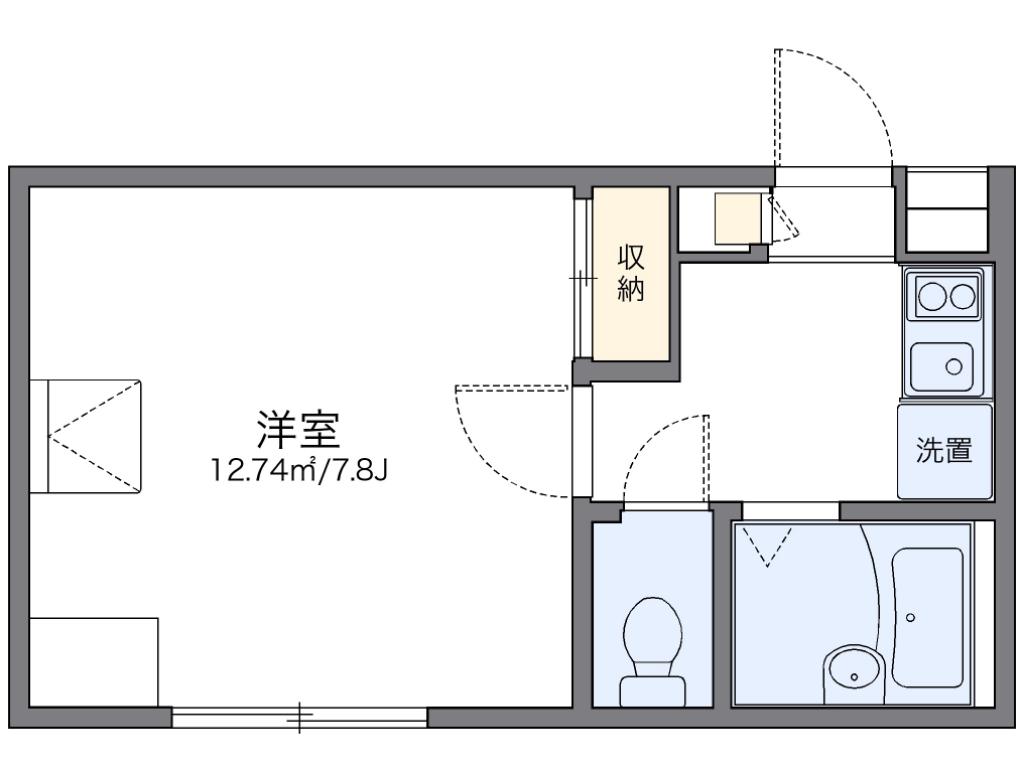 レオパレス中里(1K/2階)の間取り写真