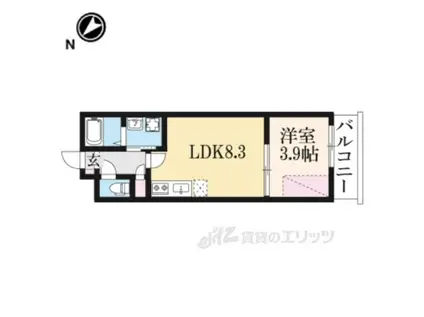 NUKUMORI桂川南(1LDK/3階)の間取り写真
