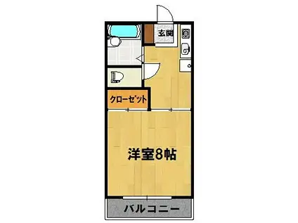 メゾンクラージュ(1DK/2階)の間取り写真