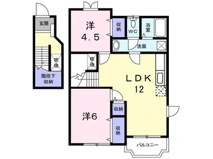 ファミール スドー I(2LDK/2階)の間取り写真