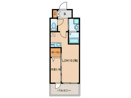 アドバンス京都クラッセ(1LDK/4階)の間取り写真
