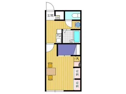 レオパレス竜東橋(1K/1階)の間取り写真